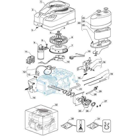1530H - 2015-2019 - 2T2120483/M15 - Mountfield Ride On Mower TRE0801 Engine Diagram
