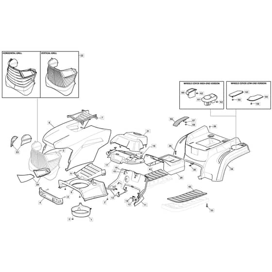 1530H - 2020-2021 - 2T2120483/M20 - Mountfield Ride On Mower Body Diagram