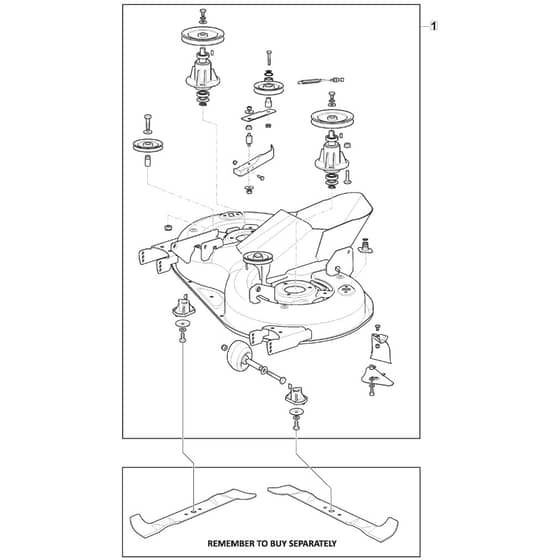 1530H - 2020-2021 - 2T2120483/M20 - Mountfield Ride On Mower Deck Assy MP84 Diagram