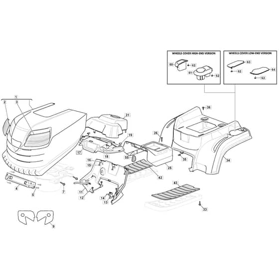 1530M - 2015-2019 - 2T2020483/M15 - Mountfield Ride On Mower Body Diagram
