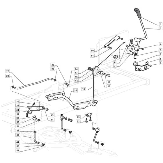 1530M - 2015-2019 - 2T2020483/M15 - Mountfield Ride On Mower Deck Lifting Diagram