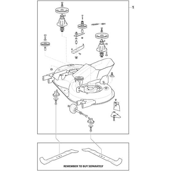 1530M - 2020 - 2T2020483/M20 - Mountfield Ride On Mower Deck Assy MP84 Diagram