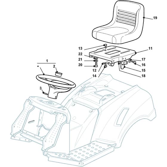 1538H - 2008 - 299968433/M08 - Mountfield Ride On Mower Seat and Steering Wheel Diagram