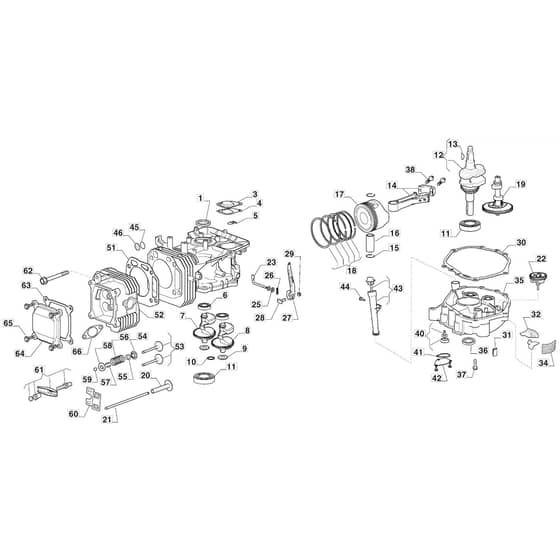 1538H - 2022-2023 - 2T2610483/M22 - Mountfield Ride On Mower Piston Diagram