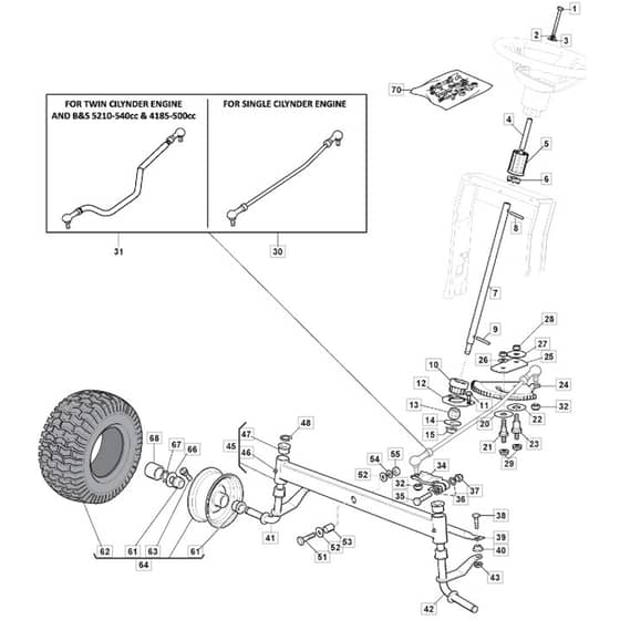 1538H - 2016-2019 - 2T2620483/M16 - Mountfield Ride On Mower Steering Diagram