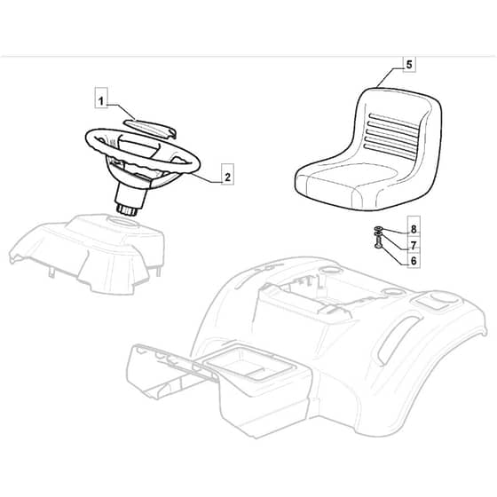 1538H - 2020-2021 - 2T2620483/M20 - Mountfield Ride On Mower Seat Diagram