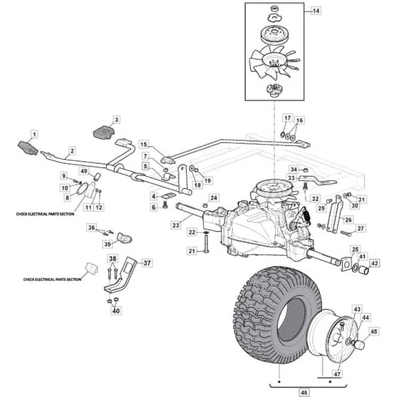 1538H - 2020-2021 - 2T2620483/M20 - Mountfield Ride On Mower Transmission Diagram