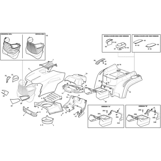 1538H - 2024-2025 - 2T2620483/M25 - Mountfield Ride On Mower Bodywork Diagram