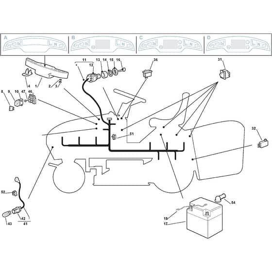 1540H - 2008 - 299931483/UMT - Mountfield Ride On Mower Electric Equipment Diagram