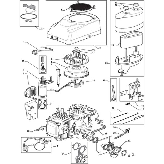1540M - 2008 - 299911483/UM8 - Mountfield Ride On Mower Engine - ST. TRE0701 Diagram