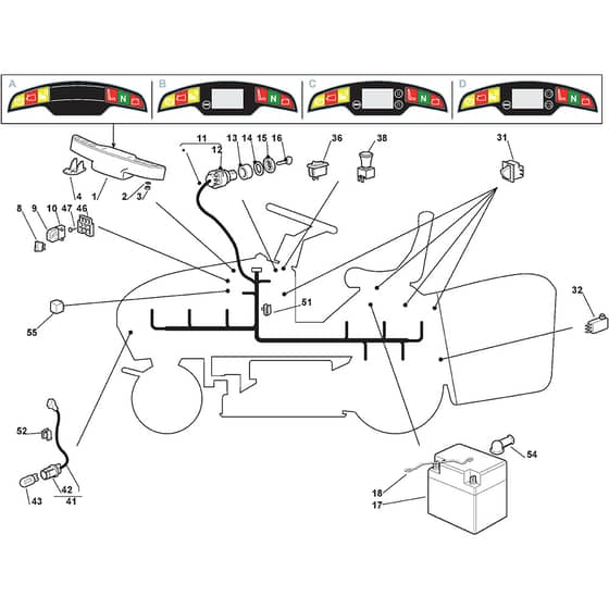1540M - 2010 - 2T0710483/M10 - Mountfield Ride On Mower Electric Equipment Diagram