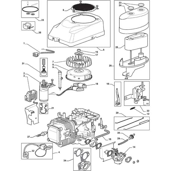 1540M - 2010 - 2T0710483/M10 - Mountfield Ride On Mower Engine - ST. TRE0701 Diagram