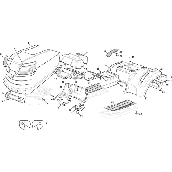 1543H-SD - 2016-2019 - 2T1210483/M16 - Mountfield Ride On Mower Body Diagram