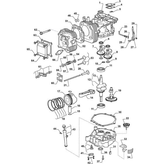 1543H-SD - 2016-2019 - 2T1210483/M16 - Mountfield Ride On Mower Piston Diagram