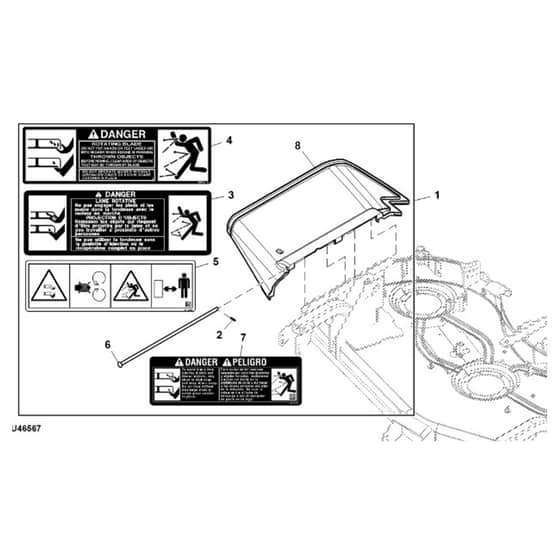 John Deere 1550 - PC12157 - Discharge Chute - ST1017036