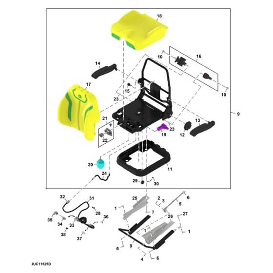John Deere 1550 - PC12157 - Seat - ST1065047