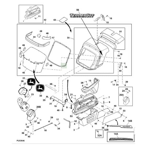 John Deere 1550 - PC12157 - Hood - ST765198