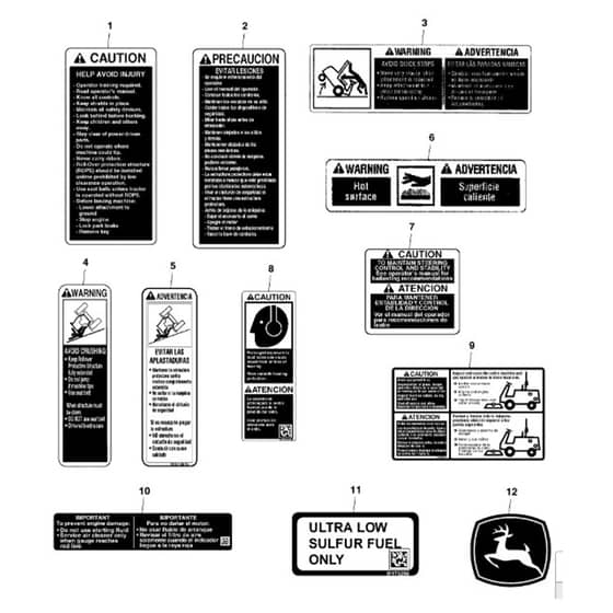 John Deere 1550 - PC12157 - Labels - ST769867
