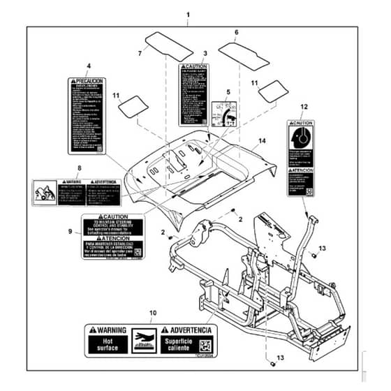 John Deere 1550 - PC12157 - Frame Kit - ST774201