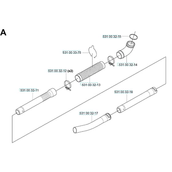 Husqvarna 155 B - KAWASAKI - TEX54D-EC50 - 20041400001-Current Tube
