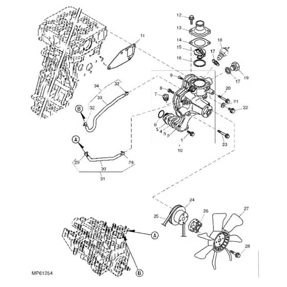 John Deere 1565 - PC10341 - Water Pump (070001 - ) - ST451958