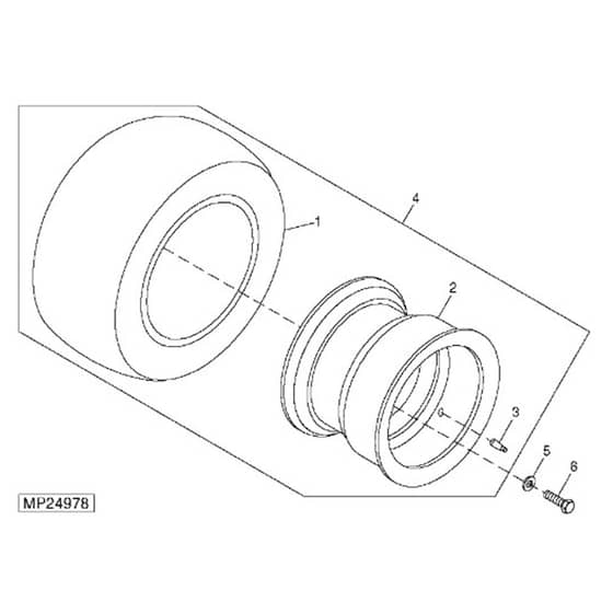 John Deere 1565 - PC10341 - Rear Wheels - ST452074