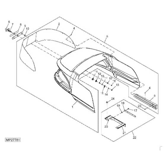 John Deere 1565 - PC10341 - Hood ( - 030000) - ST452082