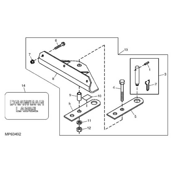 John Deere 1565 - PC10341 - Rear Hitch - ST452091