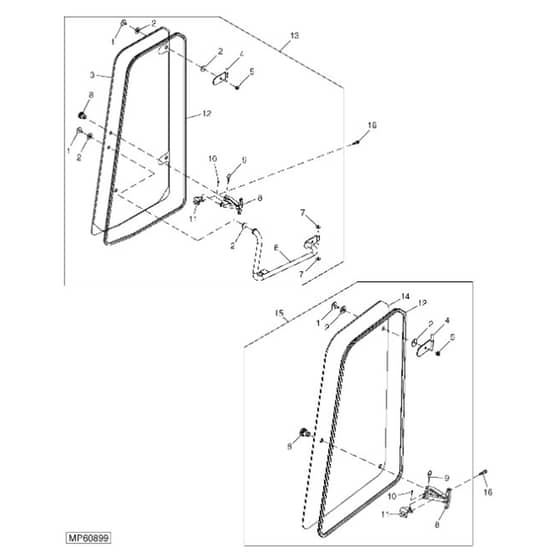 John Deere 1565 - PC10341 - Right-Hand Door (-2004) - ST452094