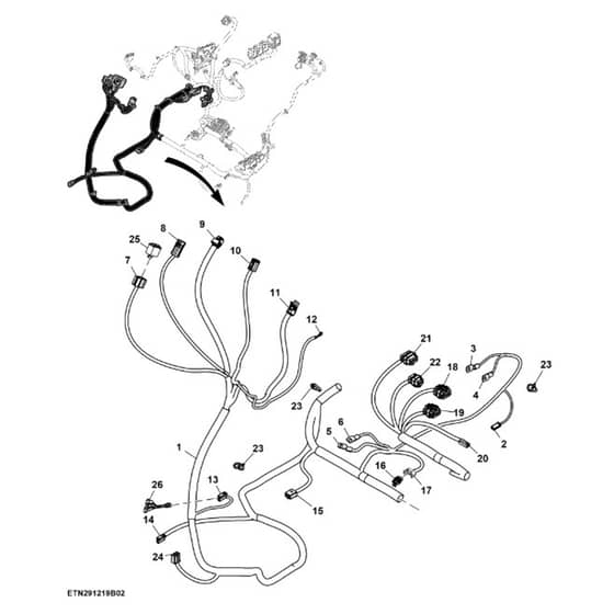 John Deere 1570 - PC12158 - Chassis Wiring (2/3) (070001 - ) - ST1084593