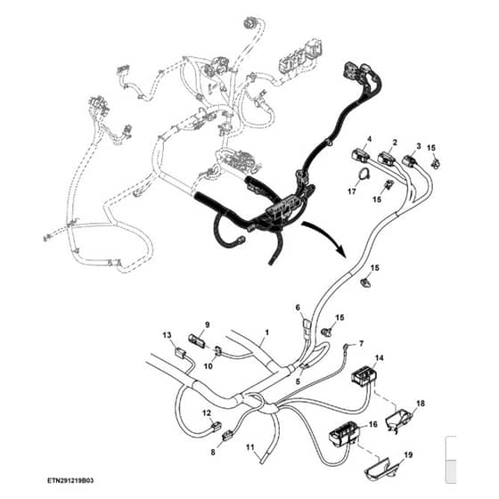 John Deere 1570 - PC12158 - Chassis Wiring (3/3) (070001-) - ST1084598