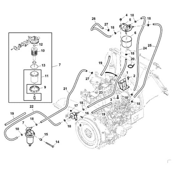 John Deere 1570 - PC12158 - Fuel Line - ST784264