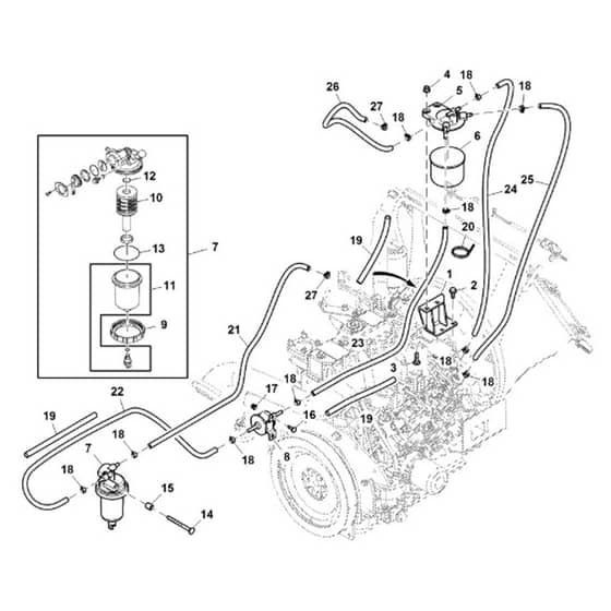 John Deere 1575 - PC12159 - Fuel Line - ST784264