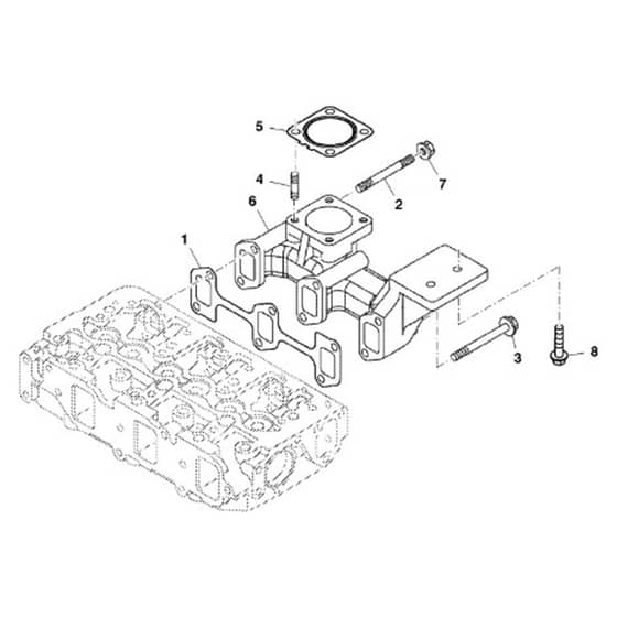 John Deere 1580 - PC12160 - Exhaust Manifold - ST784406