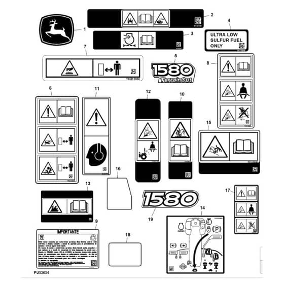 John Deere 1580 - PC12160 - Labels - ST784670