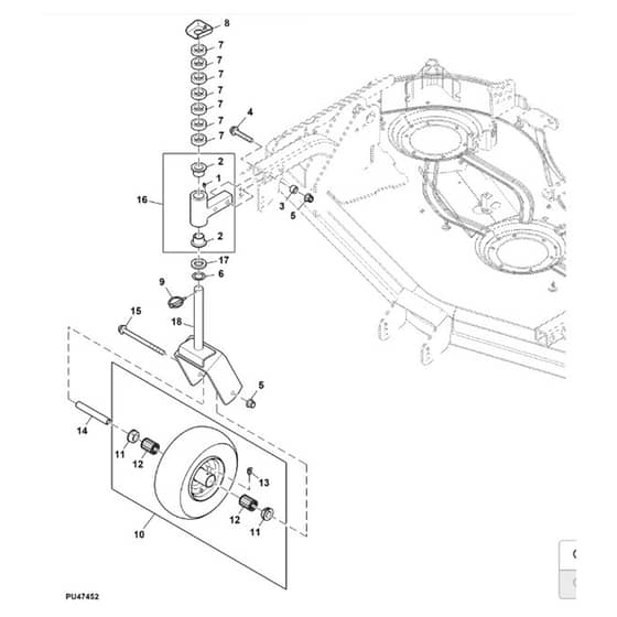 John Deere 1585 - PC12161 - Caster Wheels (070001 - ) - ST1027028