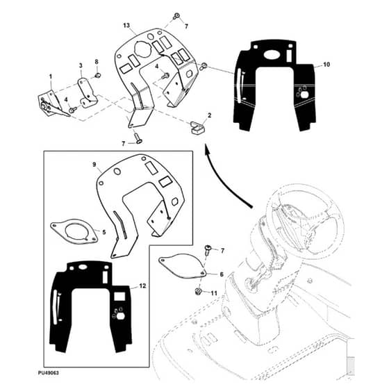 John Deere 1585 - PC12161 - Throttle Control - ST783439