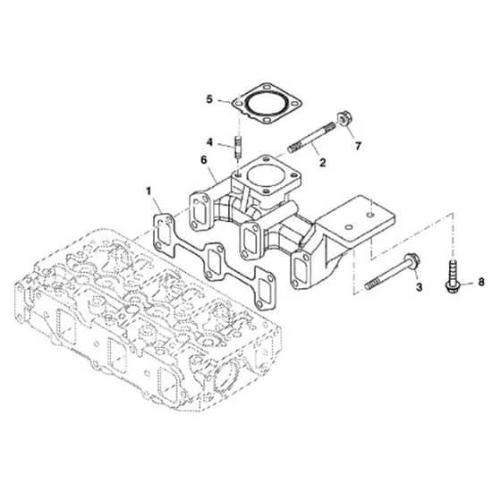 John Deere 1585 - PC12161 - Exhaust Manifold - ST784406