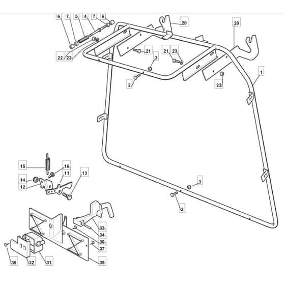 1636H - 2006 - 299961683/MOE - Mountfield Ride On Mower Grasscatcher Diagram