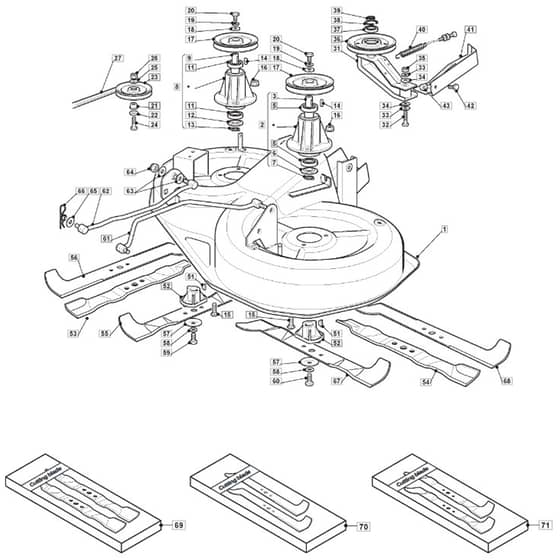 1636H - 2007 - 299964683/ME7 - Mountfield Ride On Mower 92cm Deck Diagram