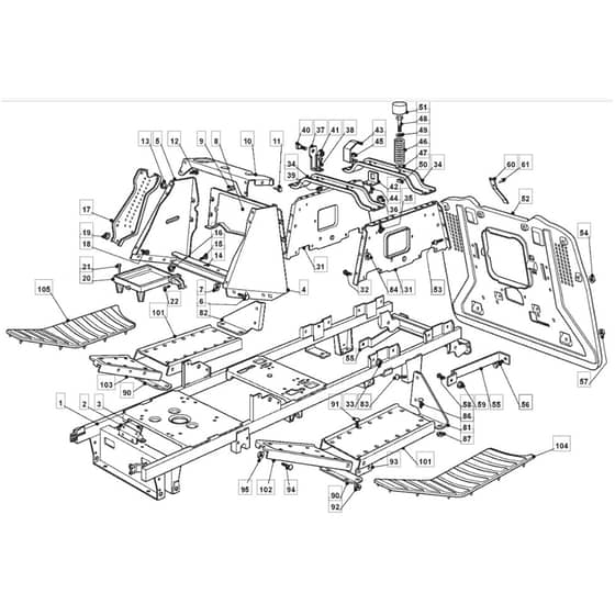 1636H - 2007 - 299964683/MO7 - Mountfield Ride On Mower Chassis Diagram