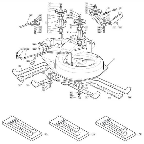 1636H - 2012-2020 - 2T0430483/M11 - Mountfield Ride On Mower 92cm Deck Diagram