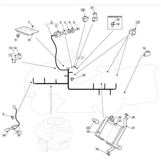 1636H - 2012-2020 - 2T0430483/M11 - Mountfield Ride On Mower Electrics Diagram