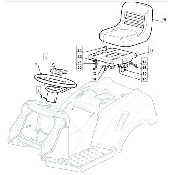 1636H - 2012-2020 - 2T0430483/M11 - Mountfield Ride On Mower Seat Diagram