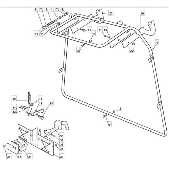 1636M - 2006 - 13-2678-11 - Mountfield Ride On Mower Grasscatcher Diagram