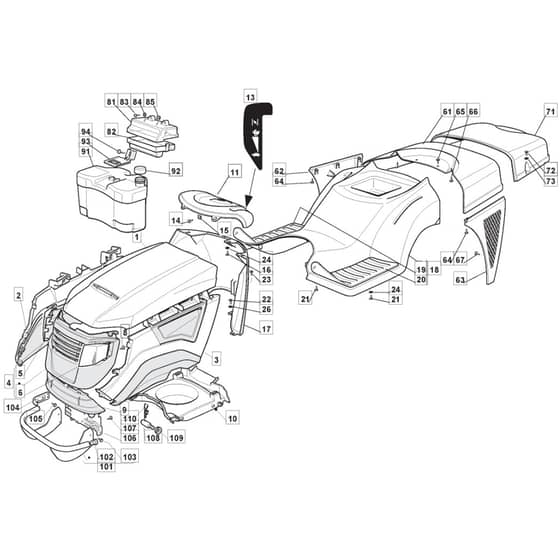 1636M - 2006 - 299951683/MO6 - Mountfield Ride On Mower Body Diagram