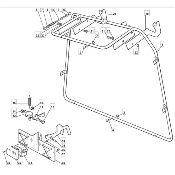 1636M - 2006 - 299951683/MO6 - Mountfield Ride On Mower Grasscatcher Diagram