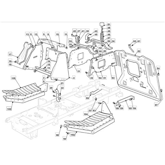 1636M - 2015 - 2T0330483/M15 - Mountfield Ride On Mower Chassis Diagram