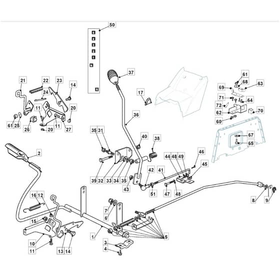 1636M - 2015 - 2T0330483/M15 - Mountfield Ride On Mower Controls Diagram