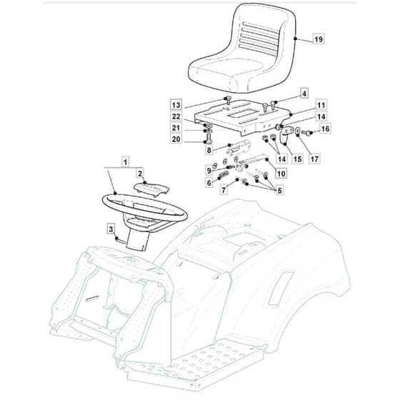 1636M - 2015 - 2T0330483/M15 - Mountfield Ride On Mower Seat Diagram